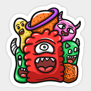 Monster Character Doodle Art Sticker